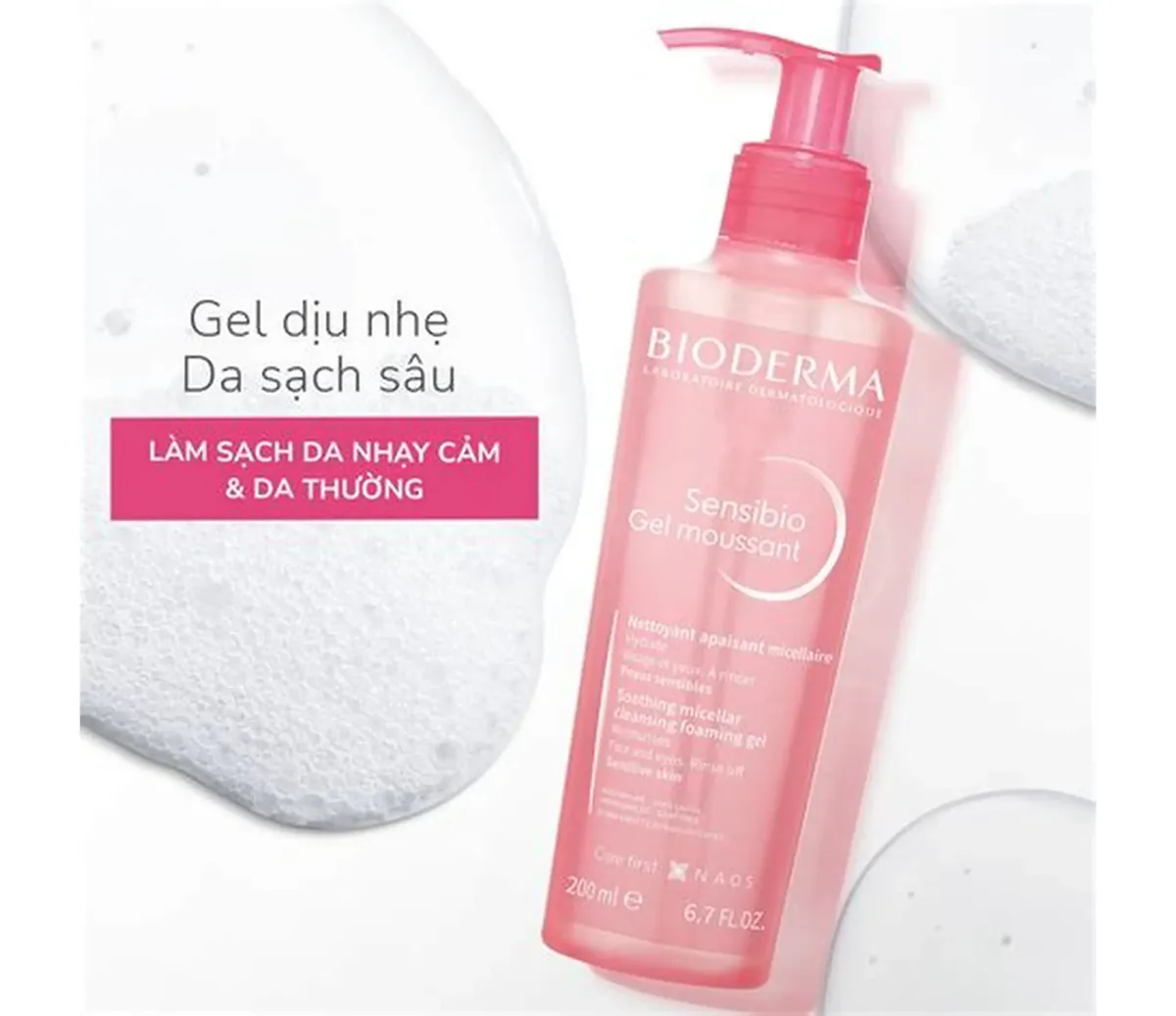 Gel Rửa Mặt BIODERMA Sensibio Moussant Tạo Bọt Dành Cho Da Nhạy Cảm