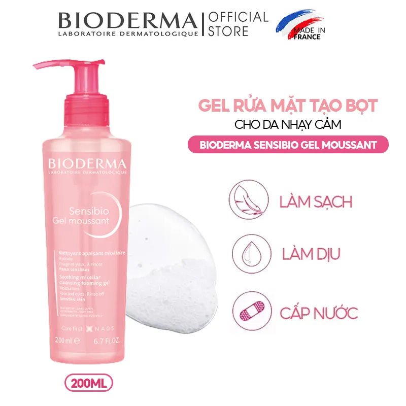 Gel Rửa Mặt BIODERMA Sensibio Moussant Tạo Bọt Dành Cho Da Nhạy Cảm