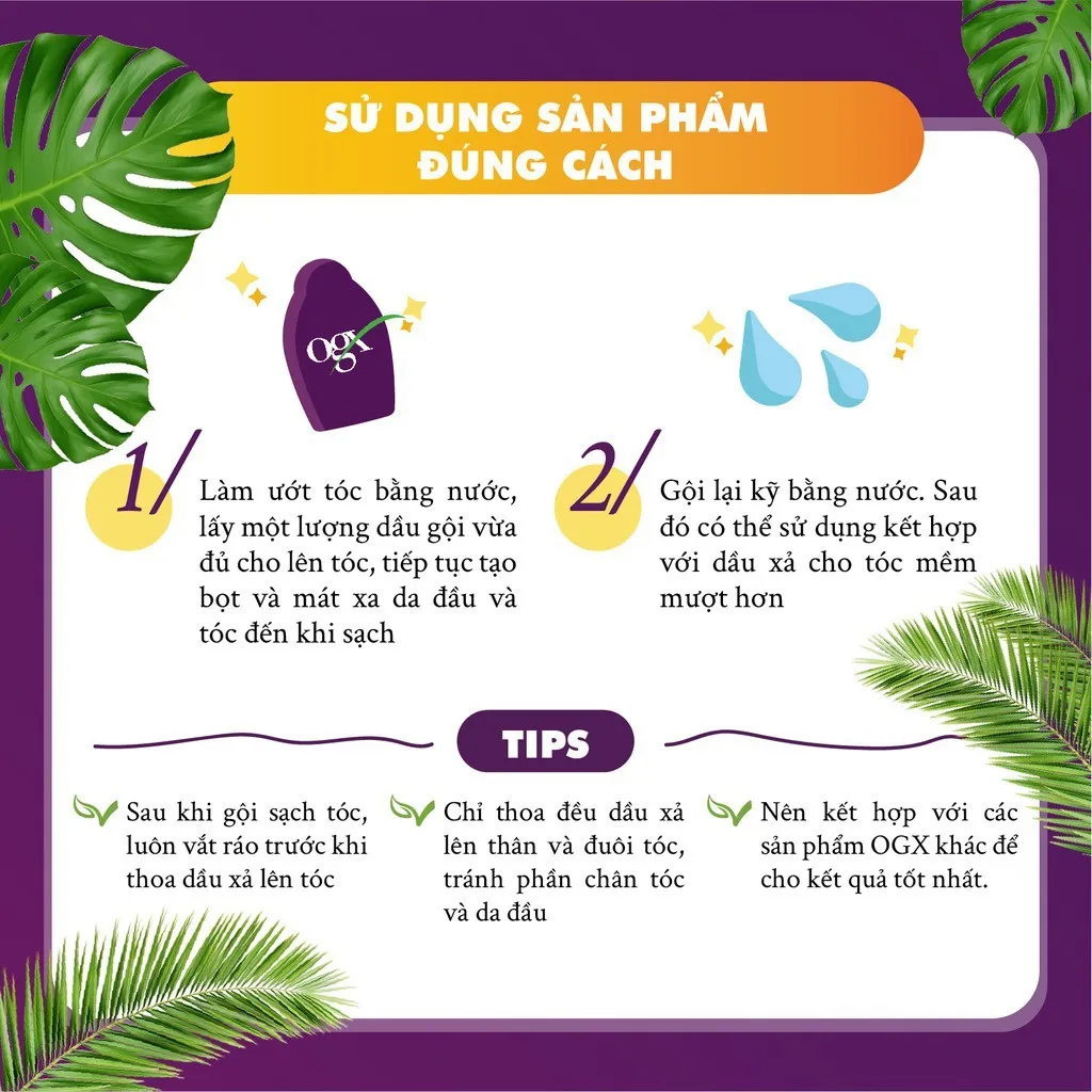 Combo 2 Chai Dầu Gội & Dầu Xả Tóc OGX Biotin & Collagen giúp tóc dày mềm mượt chắc khỏe 385ml
