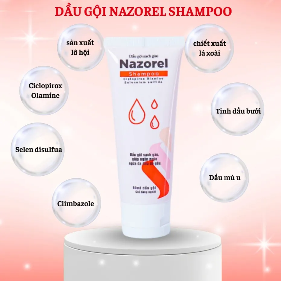Dầu Gội NAZOREL Shampoo Giúp Giảm Gàu Ngứa, Dịu Da Đầu, Hỗ Trợ Chăm Sóc Da Đầu Nhạy Cảm