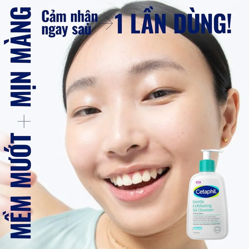 Gel Rửa Mặt CETAPHIL Gentle Exfolioating SA Cleanser Làm Sạch Sâu Cho Da Dầu Mụn Nhạy Cảm 473ml