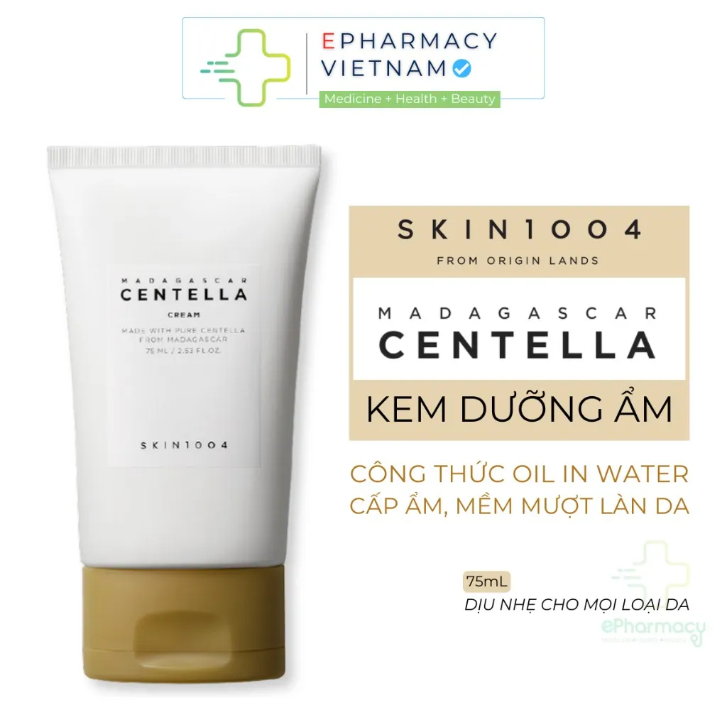 Kem Dưỡng Ẩm SKIN1004 Madagascar Centella Cream Cấp Ẩm Chuyên Sâu, Mềm Mượt Da 75ml