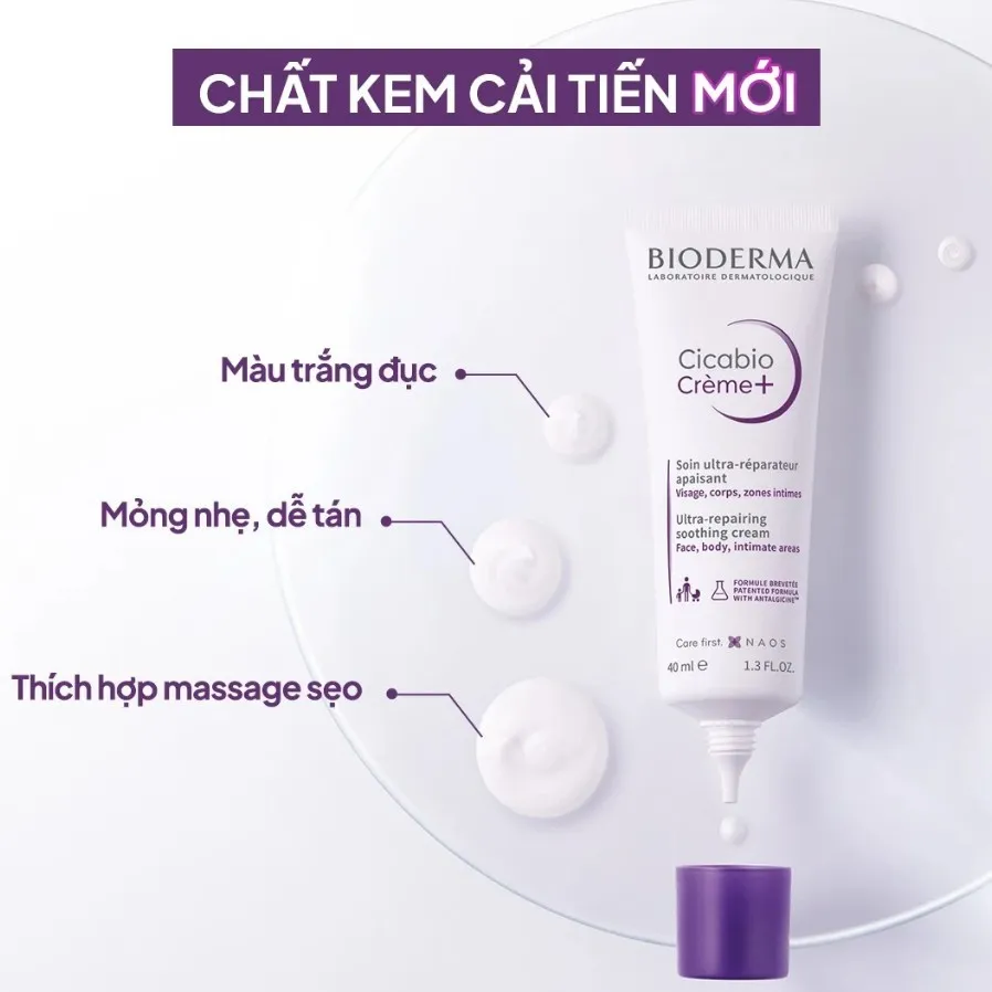 Kem Dưỡng BIODERMA Cicabio Crème+ Làm Dịu Phục Hồi Da 40ml