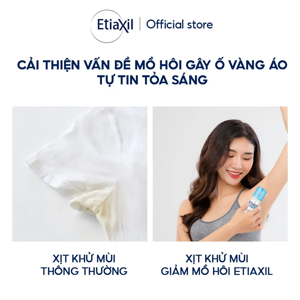 Xịt Khử Mùi ETIAXIL Déodorant Anti-Transpirant 48h Anti-Traces Blanches & Jaunes Hằng Ngày
